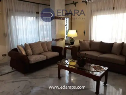 Living room featuring a dark sofa and a light-colored sofa with decorative pillows, alongside a wooden coffee table.