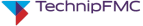 TechnipFMC logo featuring a stylized triangular design with blue, red, and purple colors.