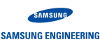 Samsung Engineering logo with blue text and oval design, representing the engineering division of Samsung.