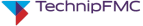 TechnipFMC logo featuring a stylized triangular design with blue, red, and purple colors.